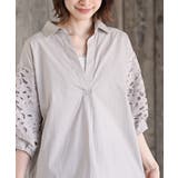 レース7分袖スキッパーチュニック | rps | 詳細画像24