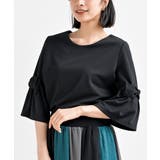 ブラック | フレアーリボン袖７分プルオーバー | rps