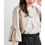 グレージュ | フレアーリボン袖７分プルオーバー | rps