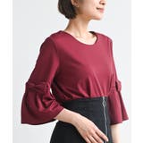 ボルドー | フレアーリボン袖７分プルオーバー | rps