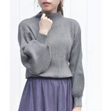 杢グレー | ボリューム袖ボトルネックリブニットプルオーバー | rps