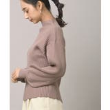 ベージュ | ボリューム袖ボトルネックリブニットプルオーバー | rps