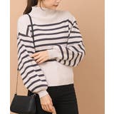 Lベージュ | ボリューム袖ボトルネックリブニットプルオーバー | rps