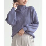 グレイッシュB | ボリューム袖ボトルネックリブニットプルオーバー | rps