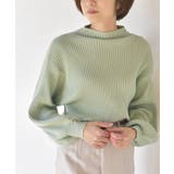 ミントグリーン | ボリューム袖ボトルネックリブニットプルオーバー | rps