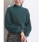 Dグリーン | ボリューム袖ボトルネックリブニットプルオーバー | rps