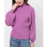 CDYピンク | ボリューム袖ボトルネックリブニットプルオーバー | rps