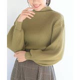 Dマスタード | ボリューム袖ボトルネックリブニットプルオーバー | rps