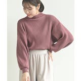 オレンジ | ボリューム袖ボトルネックリブニットプルオーバー | rps