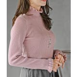 ピンク | フリルネックリブニットプルオーバー | rps