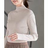 オフベージュ | ハイネックラメニットプルオーバー | rps