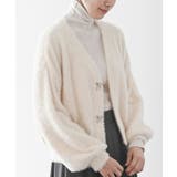 アイボリー | リボンボタンフェザーＶネックカーディガン | rps