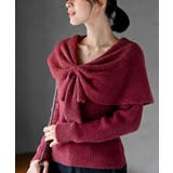 ボルドー | リボンモチーフラメフェザーニットプルオーバー | rps