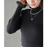 フリルネックラメリブニットプルオーバー | rps | 詳細画像15 