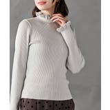 アイボリー | フリルネックラメリブニットプルオーバー | rps