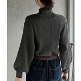 ボリューム袖ボトルネックラメリブニットプルオーバー | rps | 詳細画像17 