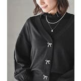 リボンボタンボリューム袖ラメニットＶカーディガン | rps | 詳細画像15 