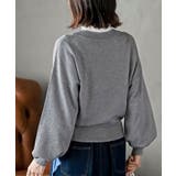 リボンボタンボリューム袖ラメニットＶカーディガン | rps | 詳細画像25 