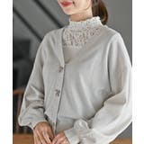 リボンボタンボリューム袖ラメニットＶカーディガン | rps | 詳細画像6 