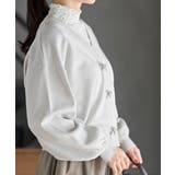 リボンボタンボリューム袖ラメニットＶカーディガン | rps | 詳細画像7 