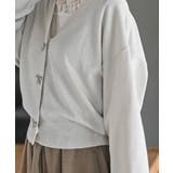 リボンボタンボリューム袖ラメニットＶカーディガン | rps | 詳細画像9 