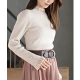 アイボリー | シアーネックリブニットプルオーバー | rps