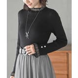 ブラック | シアーネックリブニットプルオーバー | rps