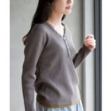 配色レイヤード風ヘンリーVネックニットプルオーバー | rps | 詳細画像34