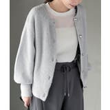 ハートボタンラメフェザークルーネックカーディガン | rps | 詳細画像1 