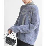 ブルー | ラメリボンジャガードフェザーニットプルオーバー | rps