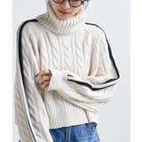 アイボリー | ライン入りタートルケーブルニットプルオーバー | rps