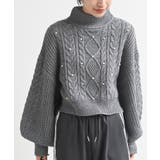 パール付きハイネックケーブルニットプルオーバー | rps | 詳細画像22 