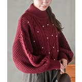 パール付きハイネックケーブルニットプルオーバー | rps | 詳細画像9 