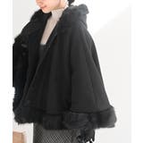 ブラック | フード付きフェイクファーコート | rps