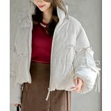 アイボリー | リボン付き中綿スタンドジャケット | rps