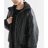 ブラック | フェイクレザーリブブルゾン | rps