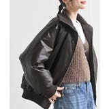 Dブラウン | フェイクレザーリブブルゾン | rps