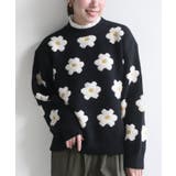 ブラック | ３Ｄフラワーニットプルオーバー | rps