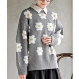 杢グレー | ３Ｄフラワーニットプルオーバー | rps