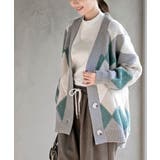 グリーン | サガラアーガイルニットカーディガン | rps