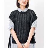 ブラック | サイドリボンニットベスト | rps