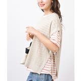 オフベージュ | サイドリボンニットベスト | rps