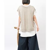 透かし総柄サイドリボンニットベスト | rps | 詳細画像13 