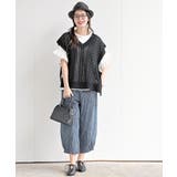 透かし総柄サイドリボンニットベスト | rps | 詳細画像2 