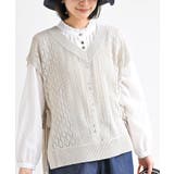 透かし総柄サイドリボンニットベスト | rps | 詳細画像23 