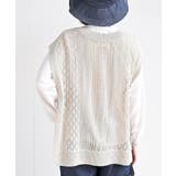 透かし総柄サイドリボンニットベスト | rps | 詳細画像25 