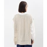 透かし総柄サイドリボンニットベスト | rps | 詳細画像28 