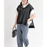 透かし総柄サイドリボンニットベスト | rps | 詳細画像3 