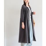 CHACグレー | 総刺繍バンドカラー9分袖シャツワンピース | rps