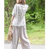 花柄プチハイネック７分袖ブラウス | rps | 詳細画像13 